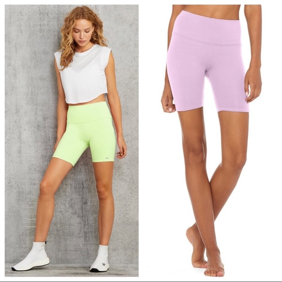 ALO Yoga Biker Shorts in Ultraviolet Purple - Picture 8 of 10